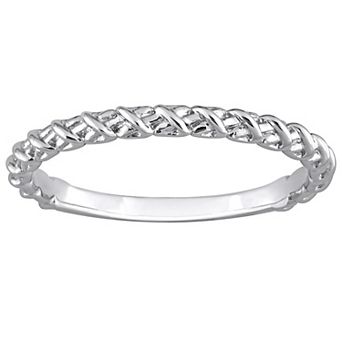 Stella Grace 14k White Gold Twisted Wedding Band