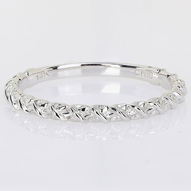 Stella Grace 14k White Gold Twisted Wedding Band