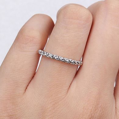 Stella Grace 14k White Gold Twisted Wedding Band