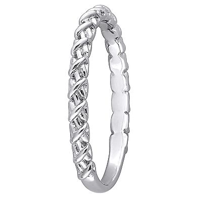 Stella Grace 14k White Gold Twisted Wedding Band