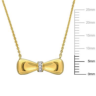 Stella Grace 10k Gold Diamond Accent Bow Pendant Necklace