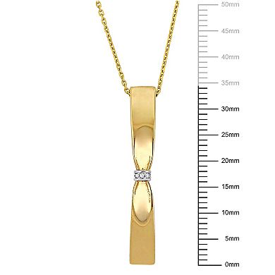 Stella Grace 14k Gold Diamond Accent Collar Tie Bar Pendant Necklace