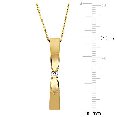 Stella Grace 14k Gold Diamond Accent Collar Tie Bar Pendant Necklace