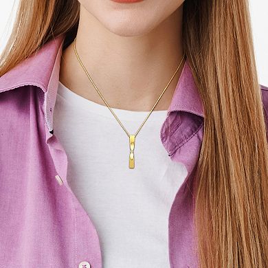 Stella Grace 14k Gold Diamond Accent Collar Tie Bar Pendant Necklace