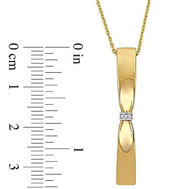 Stella Grace 14k Gold Diamond Accent Collar Tie Bar Pendant Necklace