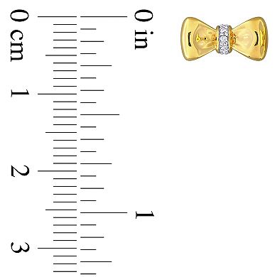 Stella Grace 10k Gold Diamond Accent Bow Tie Earrings
