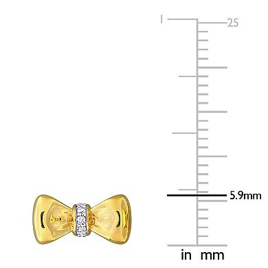 Stella Grace 10k Gold Diamond Accent Bow Tie Earrings