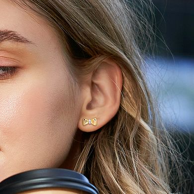 Stella Grace 10k Gold Diamond Accent Bow Tie Earrings