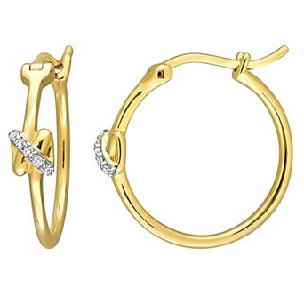 Stella Grace 14k Gold Diamond Accent Hoop Earrings