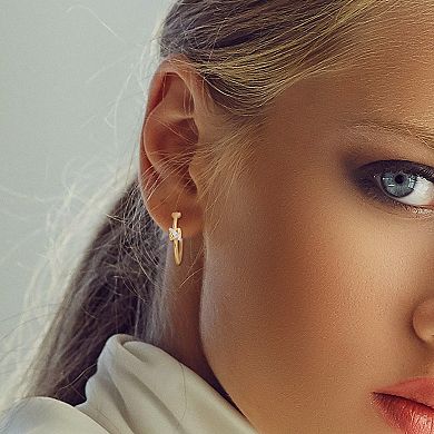 Stella Grace 14k Gold Diamond Accent Hoop Earrings