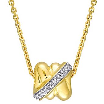 Stella Grace 14k Gold 1/10 Carat T.W. Diamond Design Pendant Necklace