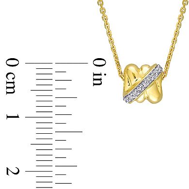 Stella Grace 14k Gold 1/10 Carat T.W. Diamond Design Pendant Necklace
