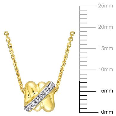 Stella Grace 14k Gold 1/10 Carat T.W. Diamond Design Pendant Necklace