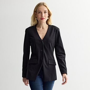 Women's Nine West Collarless V-Neck Blazer