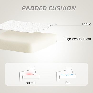 HOMCOM Armless Home Office Desk Chair, Heart Makeup Vanity Chair