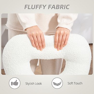 HOMCOM Armless Home Office Desk Chair, Heart Makeup Vanity Chair