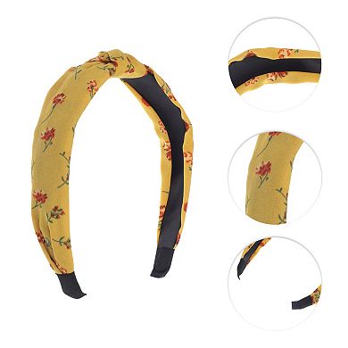 Grace Floral Pattern Wide Cross Knot Headbands for Women 1 Pc