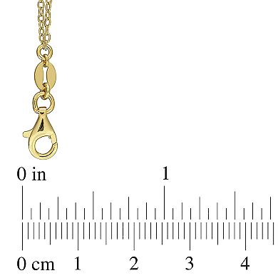 Stella Grace 18k Gold Over Silver 1/6 Carat T.W. Lab-Grown Diamond & Lab-Created Ruby Triple Heart Bracelet
