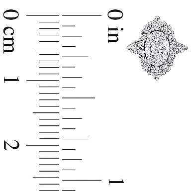 Stella Grace 14k White Gold 3/4 Carat T.W. Oval & Round Lab-Grown Diamond Stud Earrings