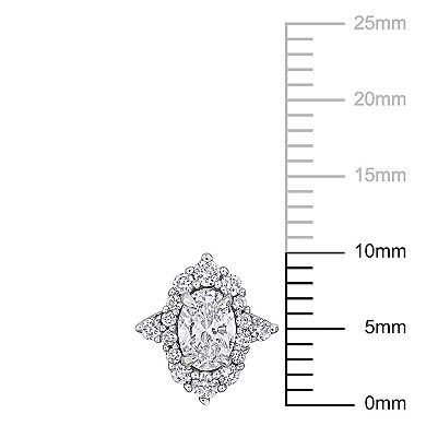 Stella Grace 14k White Gold 3/4 Carat T.W. Oval & Round Lab-Grown Diamond Stud Earrings