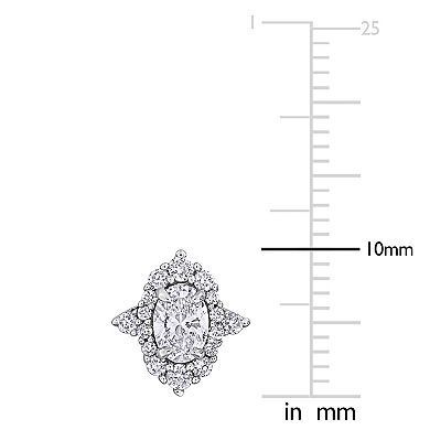 Stella Grace 14k White Gold 3/4 Carat T.W. Oval & Round Lab-Grown Diamond Stud Earrings