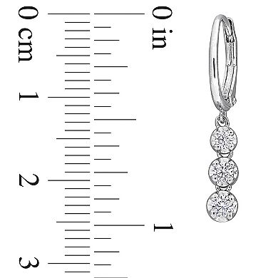 Stella Grace Sterling Silver 1/2 Carat T.W. Lab-Grown Diamond 3-Stone Earrings