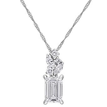 Stella Grace 14k White Gold 1 3/4 Carat T.W. Multi-Shaped Lab-Grown Diamond Pendant Necklace