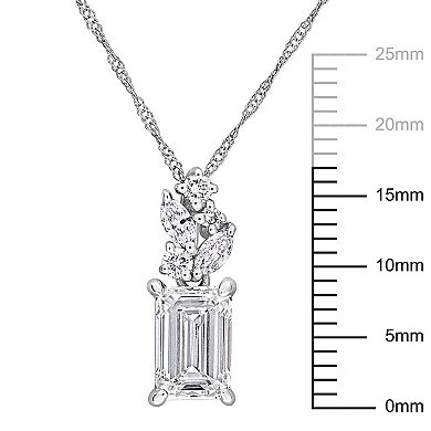 Stella Grace 14k White Gold 1 3/4 Carat T.W. Multi-Shaped Lab-Grown Diamond Pendant Necklace
