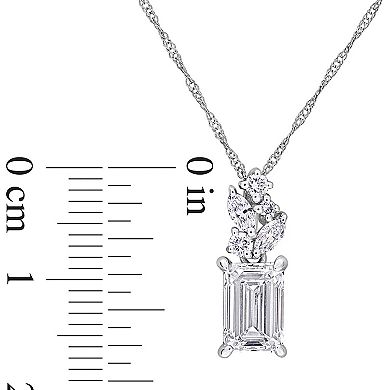 Stella Grace 14k White Gold 1 3/4 Carat T.W. Multi-Shaped Lab-Grown Diamond Pendant Necklace