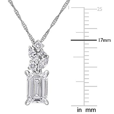 Stella Grace 14k White Gold 1 3/4 Carat T.W. Multi-Shaped Lab-Grown Diamond Pendant Necklace
