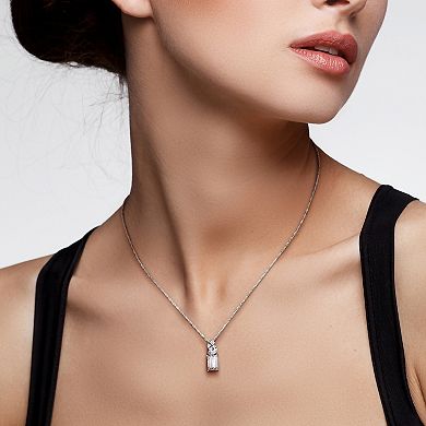 Stella Grace 14k White Gold 1 3/4 Carat T.W. Multi-Shaped Lab-Grown Diamond Pendant Necklace