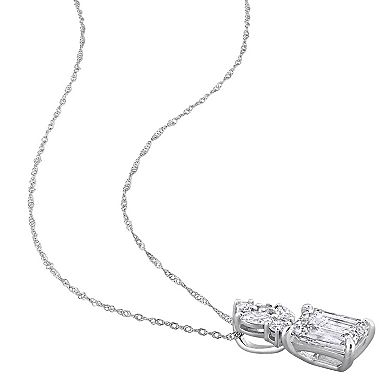 Stella Grace 14k White Gold 1 3/4 Carat T.W. Multi-Shaped Lab-Grown Diamond Pendant Necklace