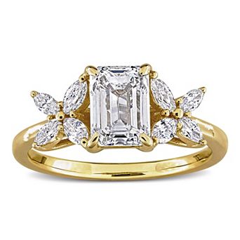Stella Grace 14k Gold 1 4/5 Carat T.W. Emerald & Marquise-Cut Lab-Grown Diamond Engagement Ring
