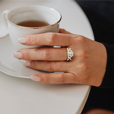 Stella Grace 14k Gold 1 4/5 Carat T.W. Emerald & Marquise-Cut Lab-Grown Diamond Engagement Ring