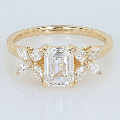 Stella Grace 14k Gold 1 4/5 Carat T.W. Emerald & Marquise-Cut Lab-Grown Diamond Engagement Ring