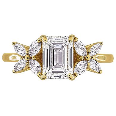 Stella Grace 14k Gold 1 4/5 Carat T.W. Emerald & Marquise-Cut Lab-Grown Diamond Engagement Ring