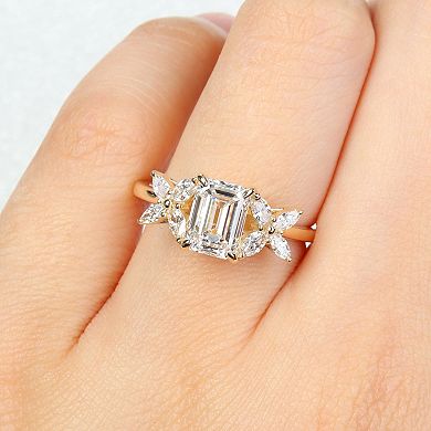 Stella Grace 14k Gold 1 4/5 Carat T.W. Emerald & Marquise-Cut Lab-Grown Diamond Engagement Ring