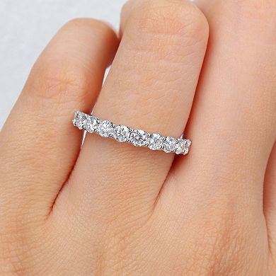 Stella Grace 14k White Gold 1 Carat T.W. Lab-Grown Diamond Semi-Eternity Ring