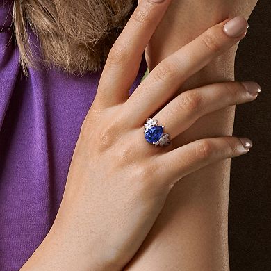 Stella Grace 18k White Gold 4/5 Carat T.W. Lab-Grown Diamond & Lab-Created Sapphire Engagement Ring
