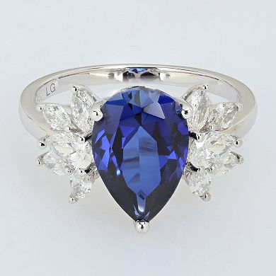 Stella Grace 18k White Gold 4/5 Carat T.W. Lab-Grown Diamond & Lab-Created Sapphire Engagement Ring