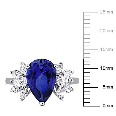 Stella Grace 18k White Gold 4/5 Carat T.W. Lab-Grown Diamond & Lab-Created Sapphire Engagement Ring