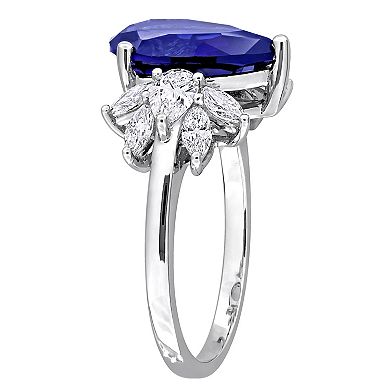 Stella Grace 18k White Gold 4/5 Carat T.W. Lab-Grown Diamond & Lab-Created Sapphire Engagement Ring