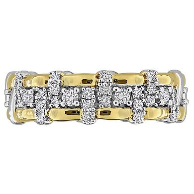 Stella Grace Sterling Silver Two Tone 1/3 Carat T.W. Lab-Grown Diamond Eternity Ring