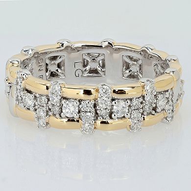Stella Grace Sterling Silver Two Tone 1/3 Carat T.W. Lab-Grown Diamond Eternity Ring