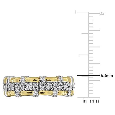 Stella Grace Sterling Silver Two Tone 1/3 Carat T.W. Lab-Grown Diamond Eternity Ring