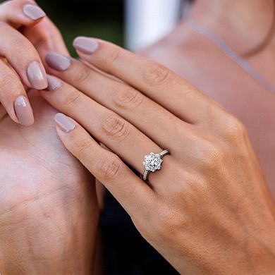 Stella Grace 14k White Gold 1 1/6 Carat T.W. Lab-Grown Diamond Halo Engagement Ring