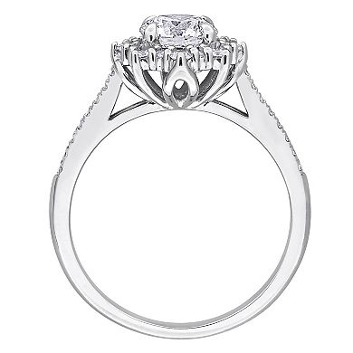 Stella Grace 14k White Gold 1 1/6 Carat T.W. Lab-Grown Diamond Halo Engagement Ring
