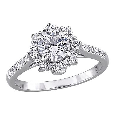 Stella Grace 14k White Gold 1 1/6 Carat T.W. Lab-Grown Diamond Halo Engagement Ring