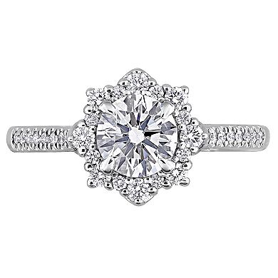 Stella Grace 14k White Gold 1 1/6 Carat T.W. Lab-Grown Diamond Halo Engagement Ring