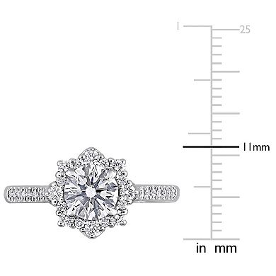 Stella Grace 14k White Gold 1 1/6 Carat T.W. Lab-Grown Diamond Halo Engagement Ring